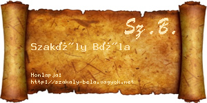 Szakály Béla névjegykártya