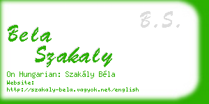 bela szakaly business card
